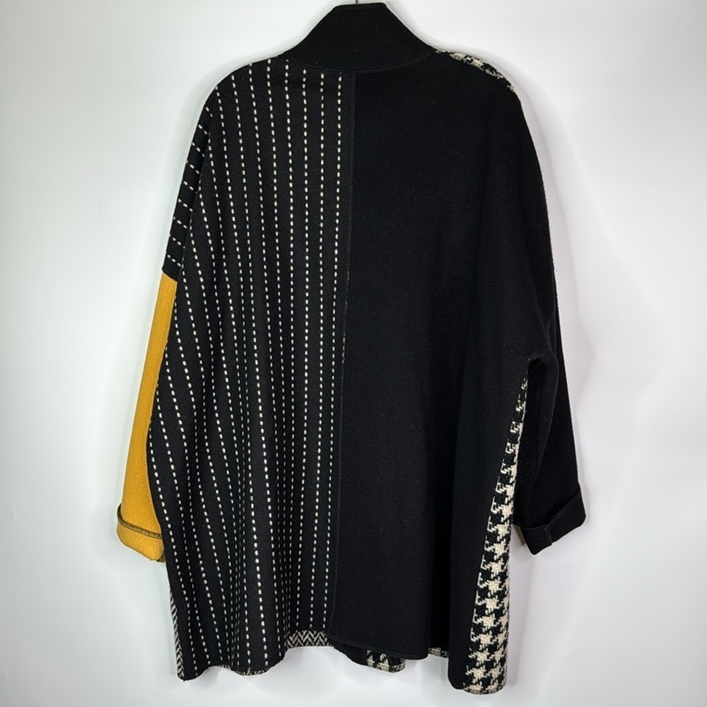 Vintage Frank Murphy Patchwork Wool Button Up Ove… - image 4